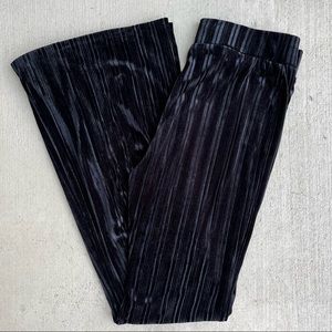 Forever 21 Black Crushed Velvet Flare Pants